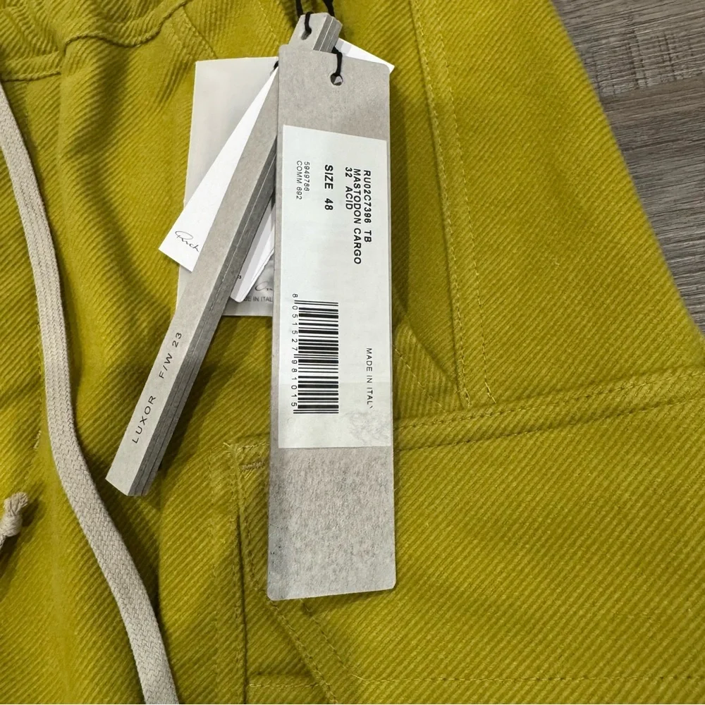 Rick Owens Mastodon Cargo Pants in Acid - Picture 8 of 13